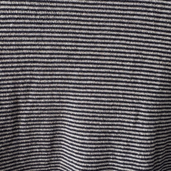 Talbots Woman Size 1X Navy Stripe Metallic Button Up Cardigan Office Casual - Picture 9 of 12